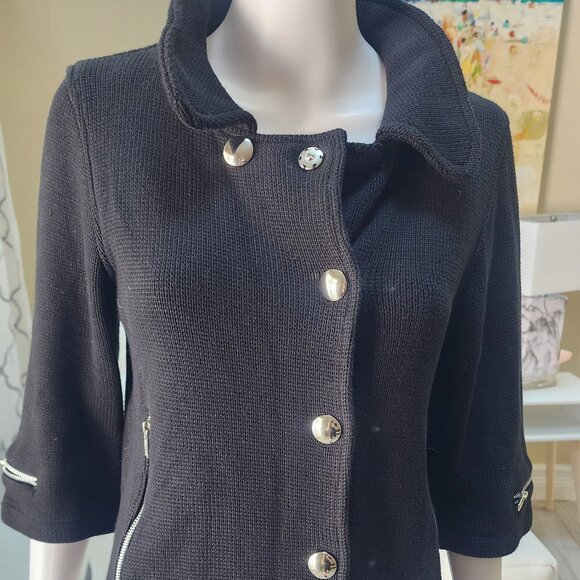 525 AMERICA Women's Short Coat Stylish Zippered Pockets & Sleeves - Size M - Picture 2 of 10